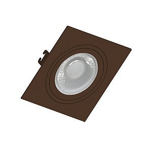 SPOT EMBUTIDO P/ 1x MR16 Dicroica Quadrado Face Plana De ABS Marrom 100X100X35MM  - Save Energy